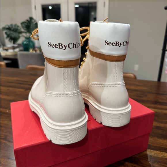 See By Chloe White and Tan Winter Boots - Picture 3 of 6